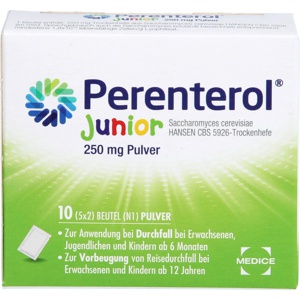 Perenterol Junior 250 mg bei akutem Durchfall & zur Vorbeugung, 10 St Pulver Produktbild