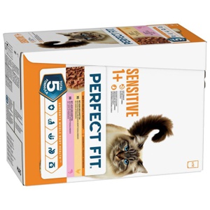 Nassfutter Katze mit Huhn & Lachs, sensitiv Multipack (12x85 g), 1,02 kg Produktbild