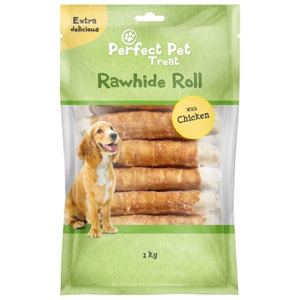 Perfect Pet Rawhide Tuggrulle Chicken Wrap 18 cm 15-pack produkt bild