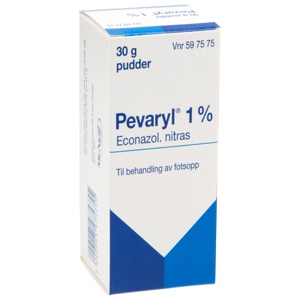 Pevaryl 1 % pudder 30 g produktbilde