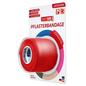 Pflasterbandage latexfrei Buddycare Med rot, 1 St n.v. Produktbild