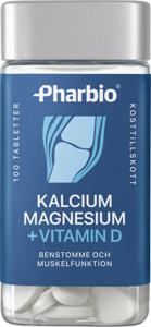 Pharbio Kalcium, Magnesium + D-vitamin Tablett 100 st produkt bild