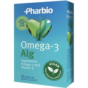 Pharbio Omega-3 Alg 30 kapslar produkt bild