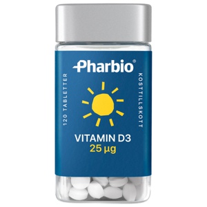 Pharbio Vitamin D3 25µg 120 st produkt bild