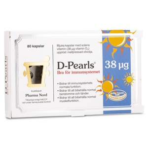 Pharma Nord D-Pearls Vitamin D3 38 mcg 80 kapsler produktbillede