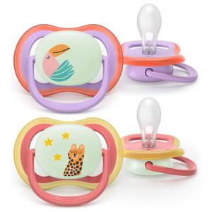Philips Avent Pacifier ultra air natt SOOTHER AIR NIGHTTIME 18+ mån 2-pack produkt bild