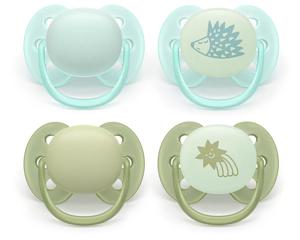 Philips Avent Pacifier ultra soft Day & Night 0-6m 4-pack SCF094/09 produkt bild