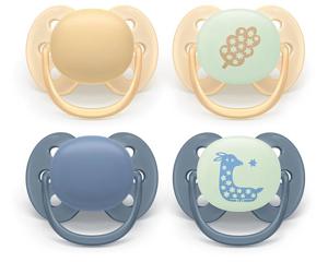 Philips Avent Pacifier ultra soft Day & Night 6-18m 4-pack SCF094/10 produkt bild
