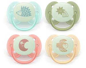 Philips Avent Pacifier ultra soft Nighttime 0-6m 4-pack SCF094/07 produkt bild