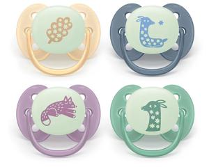 Philips Avent Pacifier ultra soft Nighttime 6-18m 4-pack SCF094/08 produkt bild