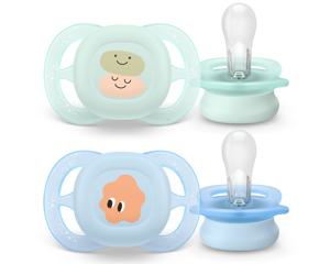 Philips Avent Ultra Start Napp 0 till 2 månader Grön Blå Motiv 2 st produkt bild