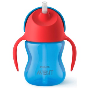 Philips Avent Straw Cup, Blå/rød, 1 stk. produktbilde