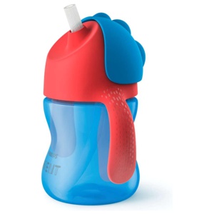 Philips Avent Sugrörsmugg Bendy Blå & Röd 200 ml produkt bild