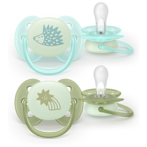 Philips Avent Sut Ultra Soft 0-6 m - blå, grøn - 2 stk. produktbillede