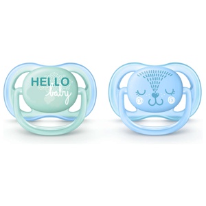 Philips Avent Ultra Air-Napp 0-6 mån Blå/Grön Hello produkt bild