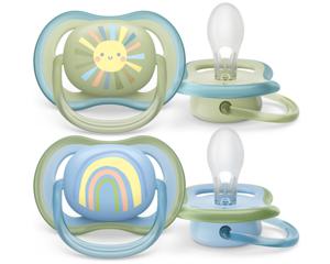Philips Avent Ultra Air napp 0-6 månader Ljusblå/Grön 2-pack produkt bild