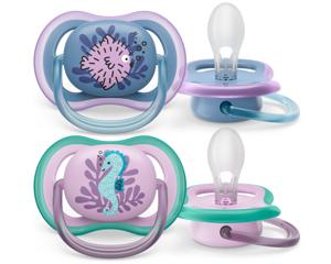 Philips Avent Ultra Air Napp 6-18 månader Blå & Lila 2-pack produkt bild
