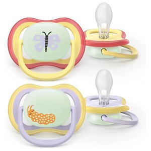 Philips Avent Ultra Air Napp Natt 0-6&nbsp;mån 2-pack Gul/Lila produkt bild