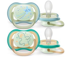 Philips Avent Ultra Air Nattnapp 0-6 månader Grön/Blå 2-pack produkt bild