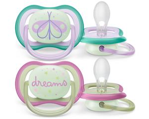 Philips Avent Ultra Air Nattnapp 0-6 månader turkos/rosa 2-pack produkt bild