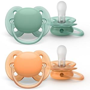 Philips Avent Ultra Soft napp 0-6 mån Grön/Orange produkt bild