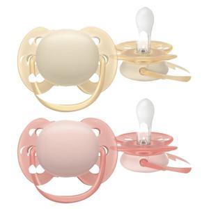 Philips Avent Ultra Soft Napp 0-6&nbsp;mån 2-pack Gul/Rosa produkt bild