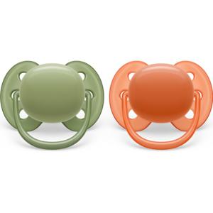 Philips Avent Ultra Soft Napp, 2-pack, 18m+, Grön & Orange produkt bild