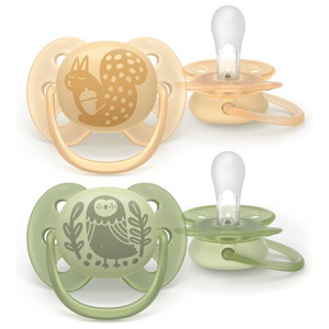 Philips Avent Ultra Soft Napp 6 till 18 månader Grön Gul Motiv 2 st produkt bild
