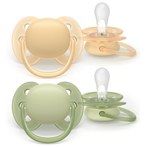 Philips Avent Ultra Soft Napp Grön & Gul 6-18 mån 2-pack produkt bild