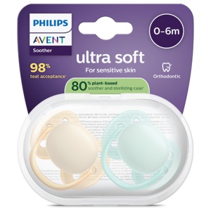 Philips Avent Ultra Soft smokk 0-6 måneder gul/turkis 2 stk produktbilde