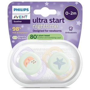 Philips Avent Ultra Start Night smokk 0-2 måneder lilla/oransje 2 stk produktbilde