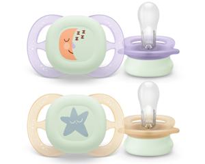 Philips Avent Pacifier Ultra Start Nighttime Nappar 2 st produkt bild