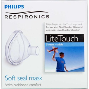Philips Respironics LiteTouch LARGE mask 5 år- voksen. 1 stk. produktbillede