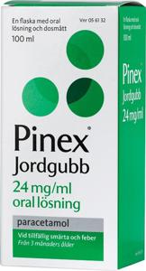 Pinex Jordgubb, oral lösning 24 mg/ml 100 ml produkt bild