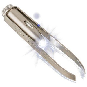 PINZETTE schräge Spitze LED-Licht Edelstahl 9,5 cm Produktbild