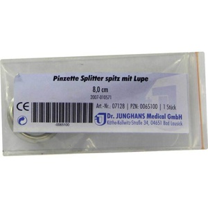 PINZETTE Splitter spitz mit Lupe 8 cm Produktbild