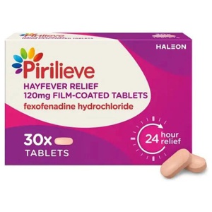 Pirilieve Hayfever Relief 120mg Fexofenadine Hydrochloride 30 Tablets product image