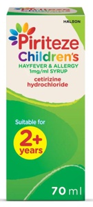 Piriteze Children's Allergy Relief Cetirizine Syrup Once-a-day 10mg 70ml product image
