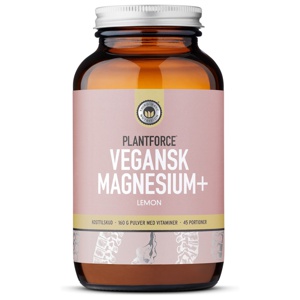 Plantforce Magnesium+ Lemon vegansk 160g. produktbillede
