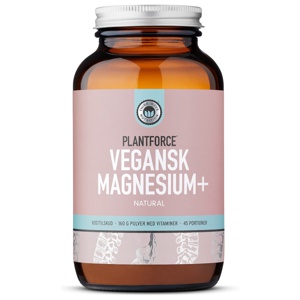 Plantforce Magnesium+ Natural vegansk 160g. produktbillede