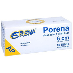 Porena elastische Mullbinde binde 6cm ohne Cello weiß, 10 St Binden Produktbild