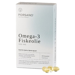 Porsano Omega-3 Fiskeolie - 60 kapsler produktbillede