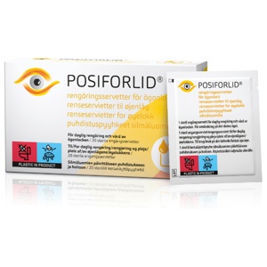 Posiforlid renseservietter for øyelokk 20 stk produktbilde