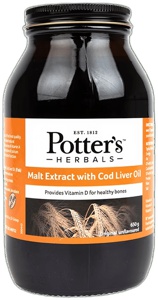 Potters Malt Extract with Cod Liver Oil Original 650g product image