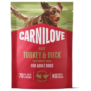 Pouch Paté Turkey & Duck with Timothy Grass Våtfoder till Hund - 12 x 300 g produkt bild