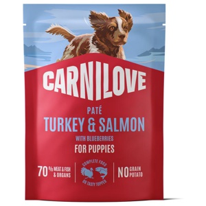 Pouch Paté Turkey & Salmon with Blueberries Våtfoder till Valp - 12 x 300 g produkt bild