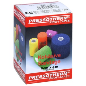 PRESSOTHERM Kohäsive Bandage 8 cmx4 m rot 1 St Binden Produktbild