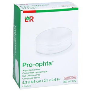 PRO-OPHTA Augenkompressen 5,3x6,6 cm steril Produktbild