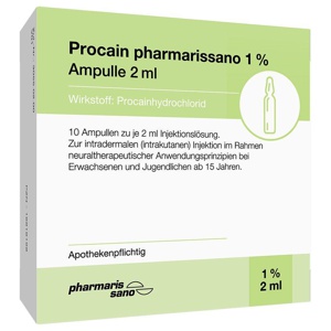 Procain pharmarissano 1% Injektionslösung Ampullen 2 ml, 10X2 ml Injektionslösung Produktbild