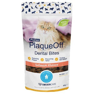 Swedencare PlaqueOff Dental Bites Cat, Salmon - 60 g. produktbillede